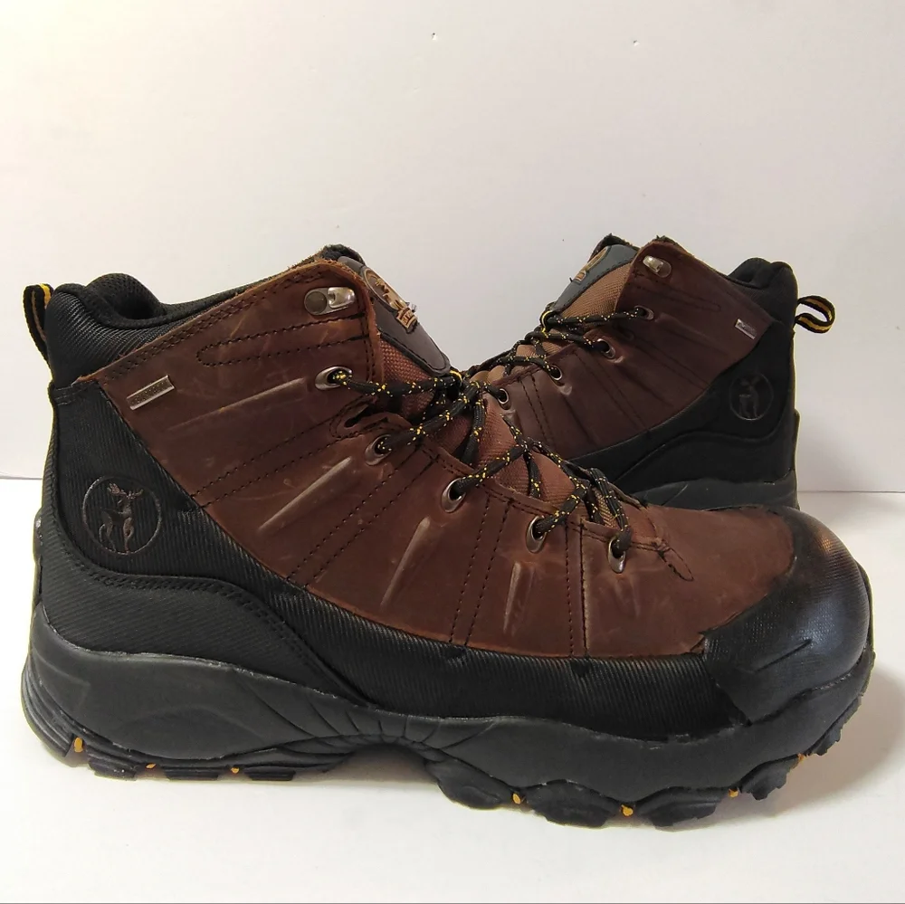 Elk Woods Predator Men's Leather Ankle Work Waterproof Oil-Resistant Boots Brown
